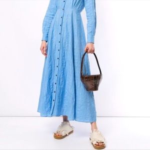 STAUD Alice Croc Embossed Leather Bucket Bag - NEW
